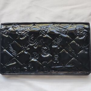 Chanel Black Patent Leather Bifold Long Wallet